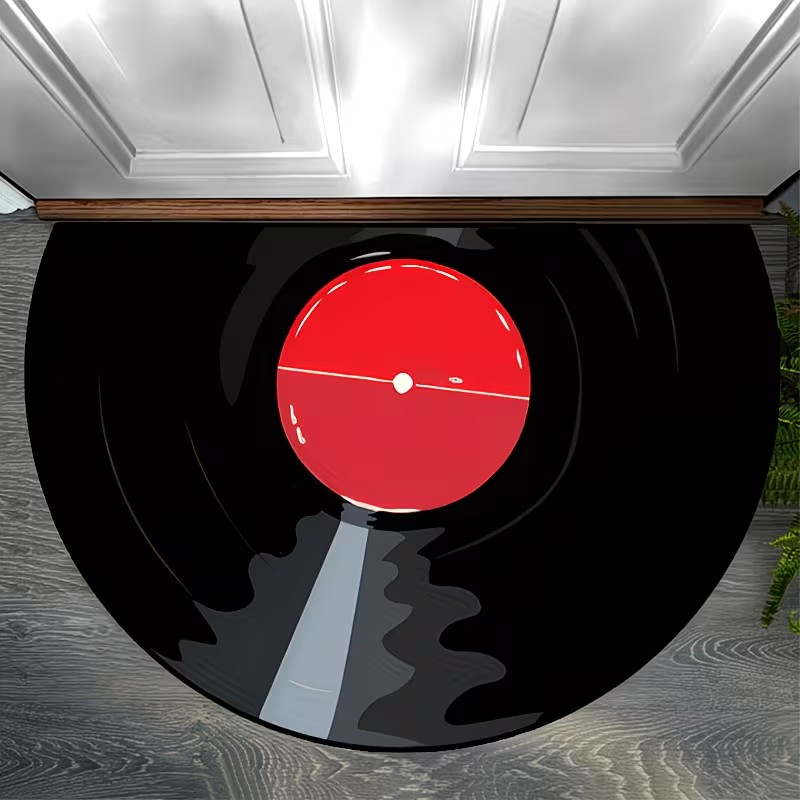 Audio Music Recorder - Retro Vinyl Record Half Round Doormat