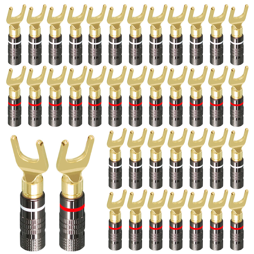 Audio Music Hifi - 24k Gold Plated Speaker Banana Plugs
