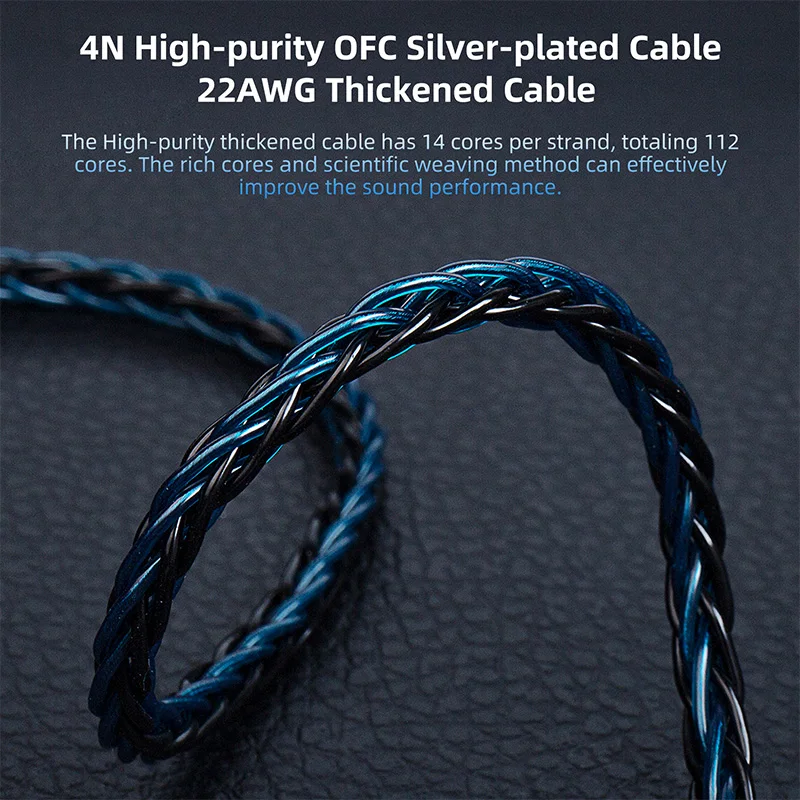 KBEAR ST12 8-strand 4N OFC sil - Audio Music Hifi review and price