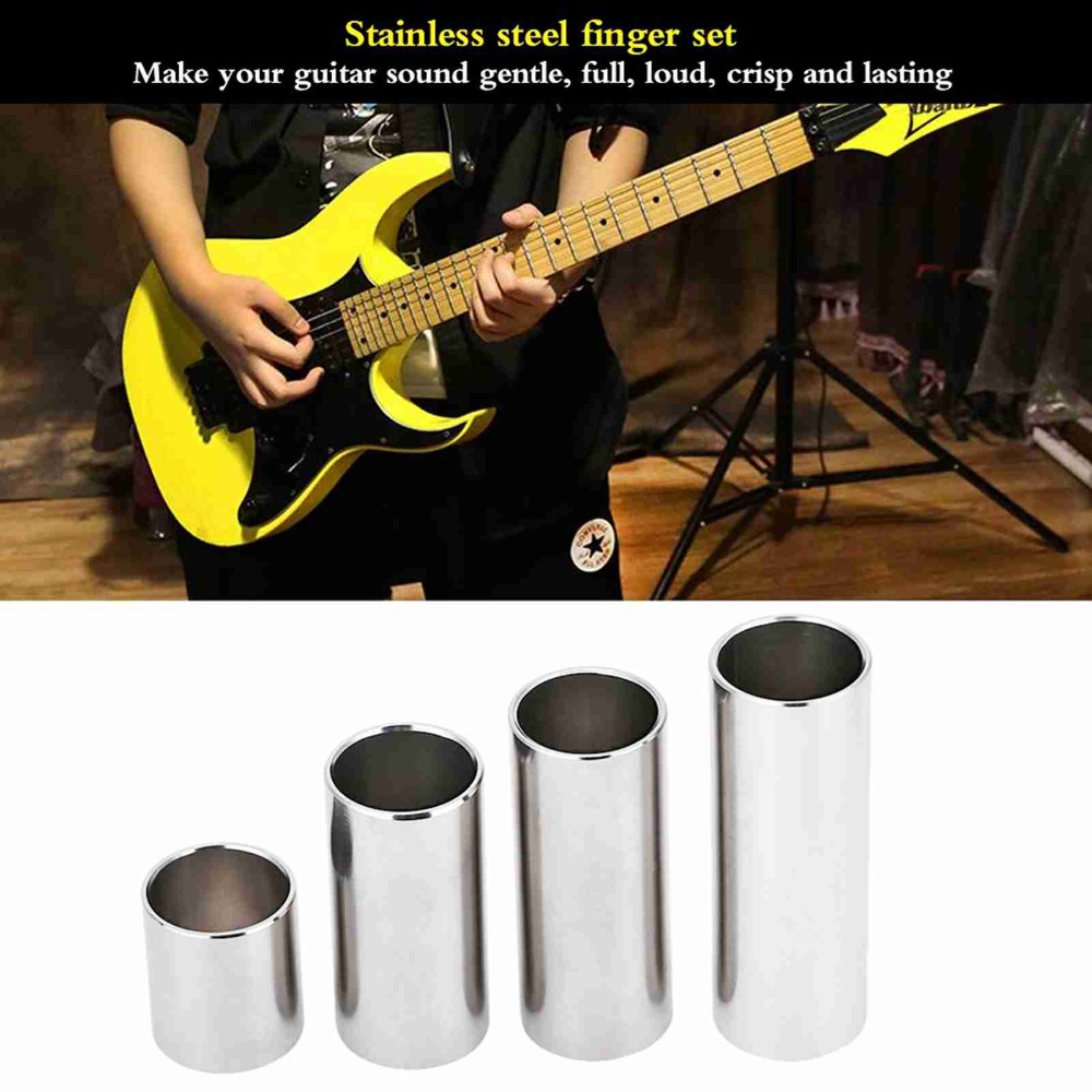 4pcs Stainless Steel Guitar Sl - Guitar Slide Tube review and price
